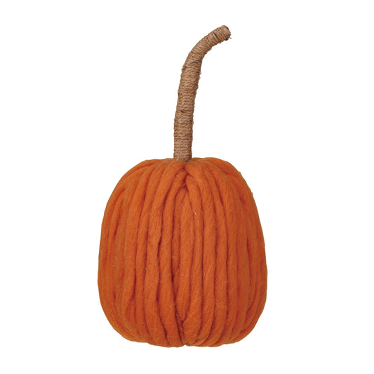 14" Wool Pumpkin with Jute Stem