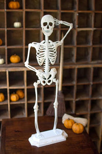 Rustic White Metal Skeleton on A Stand