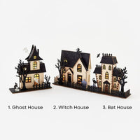 13" Prelit Small Haunted House Assorted
