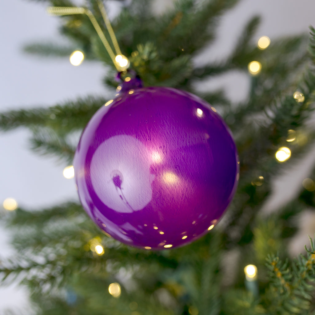 4" Purple Bubblegum Glass Ball Ornament