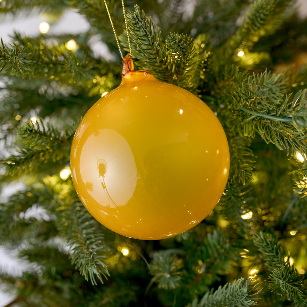 4" Yellow Illume Bubblegum Glass Ornament