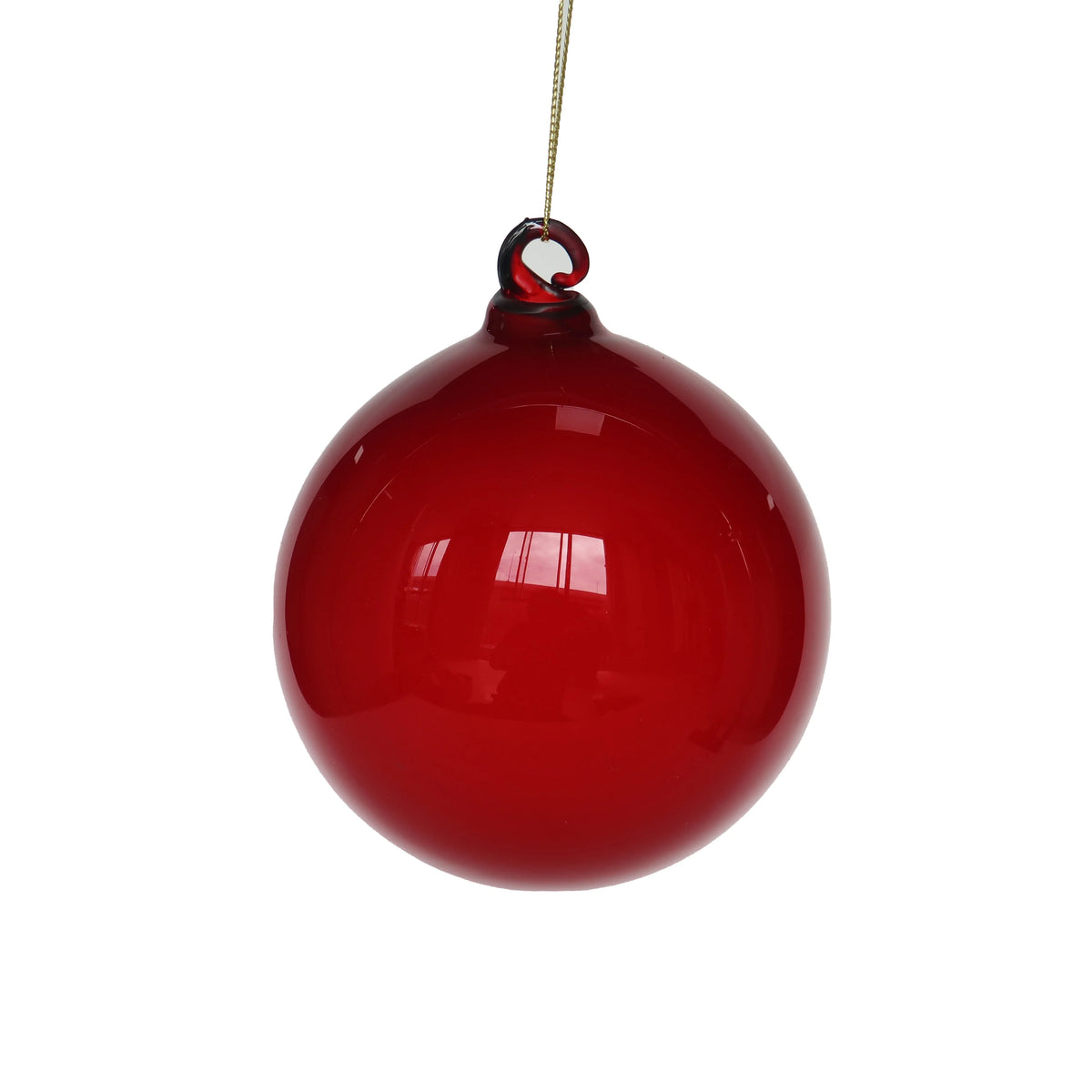 5" Red Bubblegum Glass Ornament