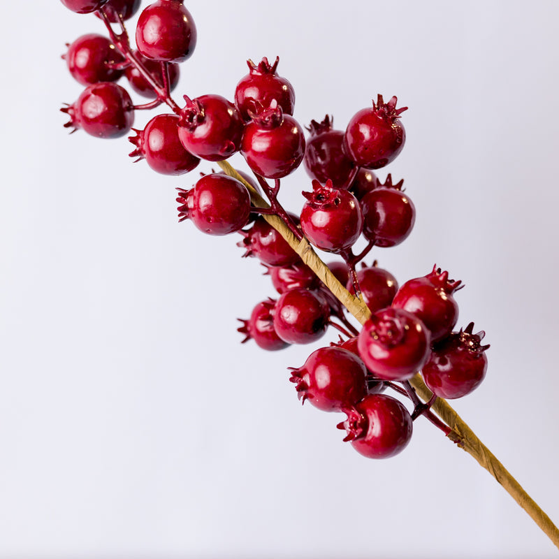 23" Red Pomegranate Cluster Spray