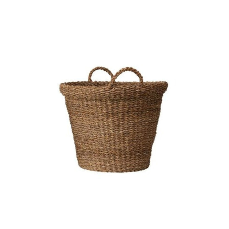 Large Brown Sea Grass Stackable Basket