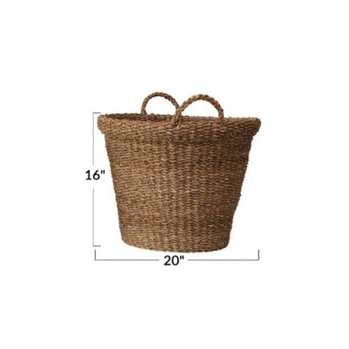 Medium Brown Sea Grass Stackable Basket