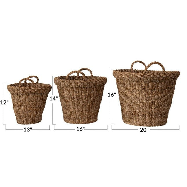 Small Brown Sea Grass Stackable Basket