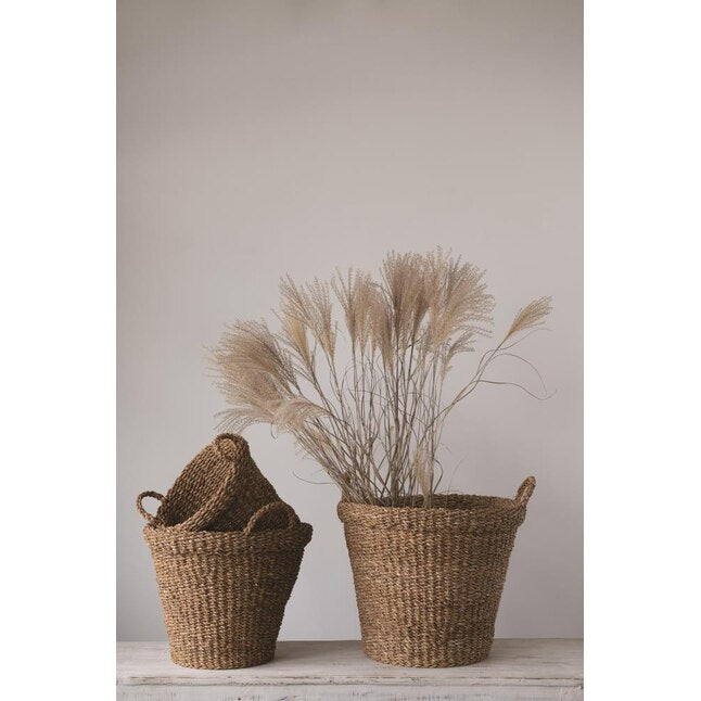 Small Brown Sea Grass Stackable Basket