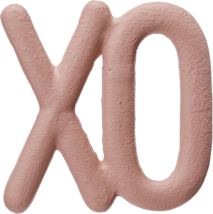 "XO" Matte Pink Cast Iron Trivet