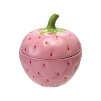 5" Pink Strawberry Ceramic Canister