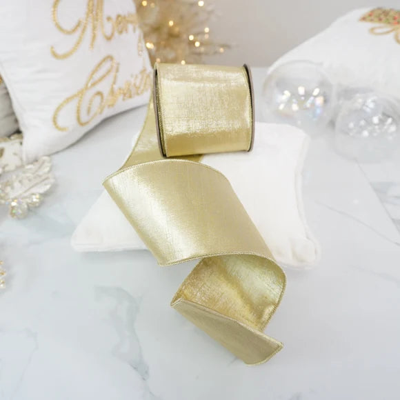4"X10 Yard, Gold Luster Ribbon