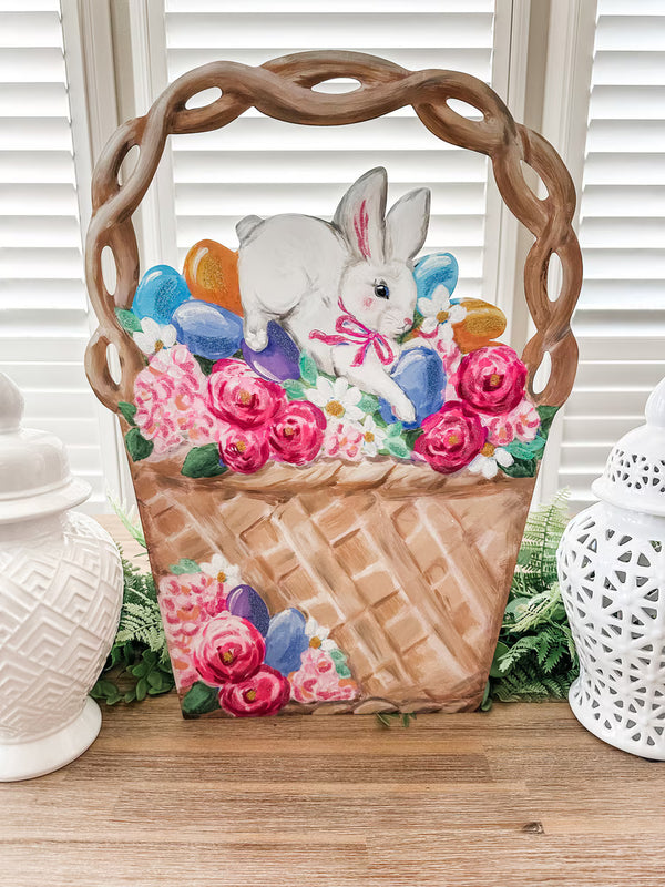 Roses & Bunnies Easter Basket