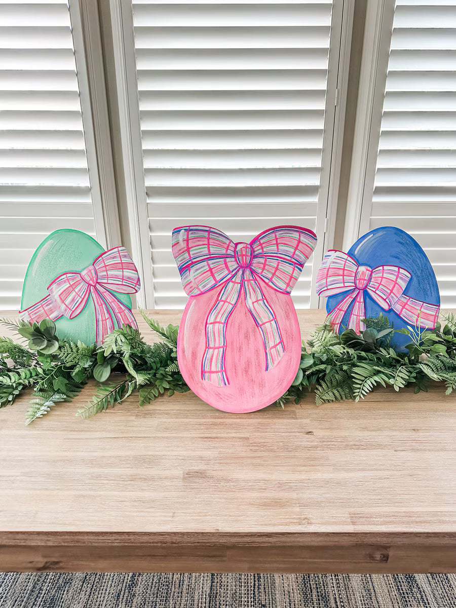 Eggs with Plaid Bows, Assorted