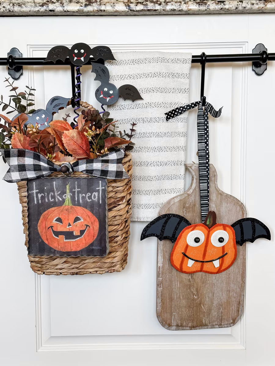 Pumpkin Bat Halloween Stake Decor