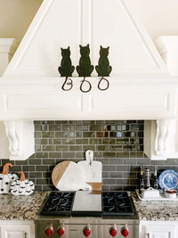 Boo Black Cat Tails Mantlepiece