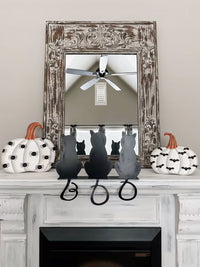 Boo Black Cat Tails Mantlepiece