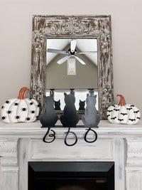 Boo Black Cat Tails Mantlepiece