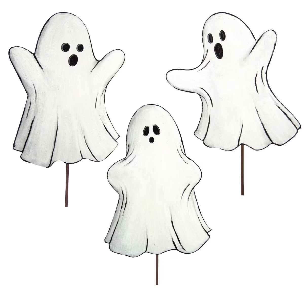 Lined Ghost Halloween Stake Assorted