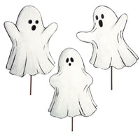 Lined Ghost Halloween Stake Assorted