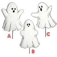 Lined Ghost Halloween Stake Assorted