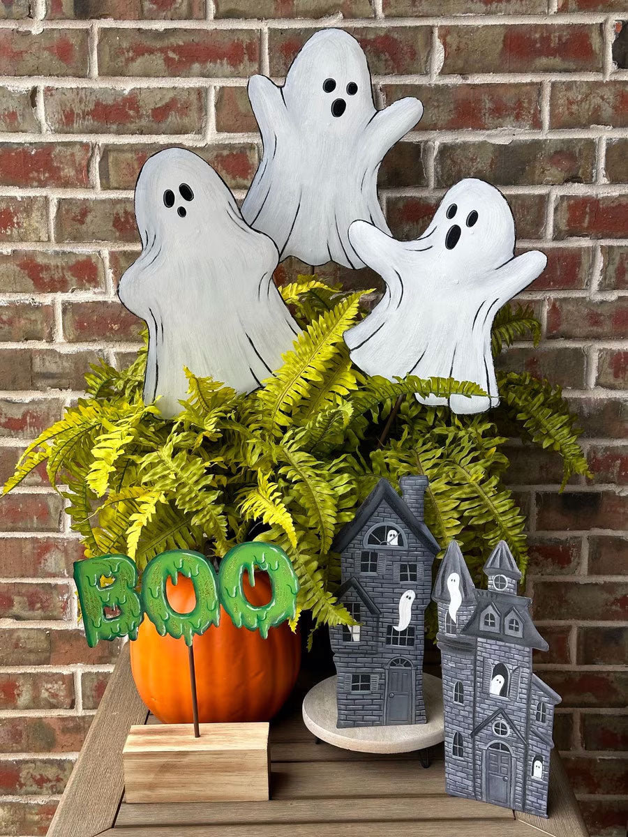 Modern Display Halloween Wood Block Sign - Thumbnail 2