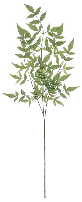 37" Green Nandina With Berries Spray