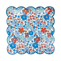 9" Floral Americana Scalloped Paper Plate