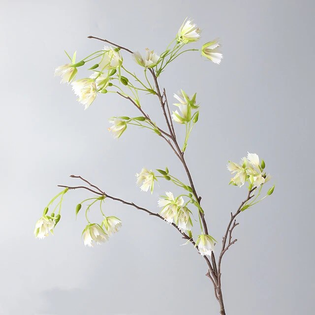 39" Banyan Flower White Green Spray