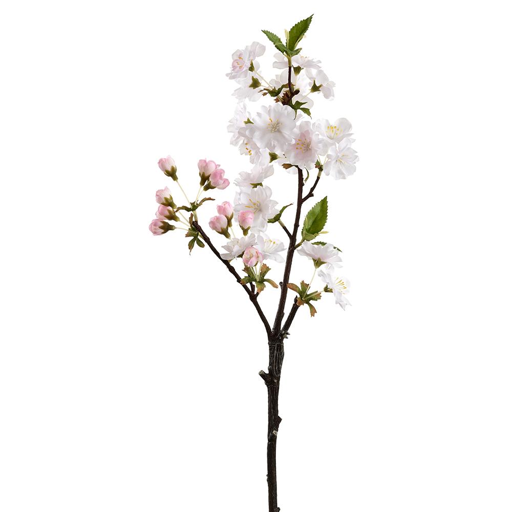 19" White Blush Cherry Blossom Spray