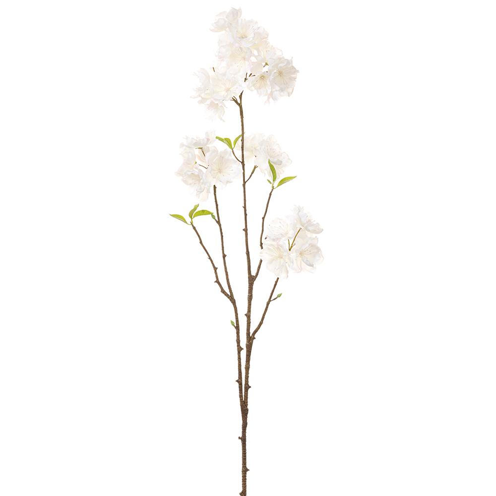31" White Peach Blossom Spray
