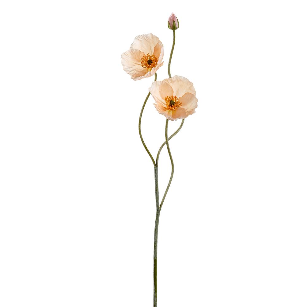 29" Peach Poppy Spray
