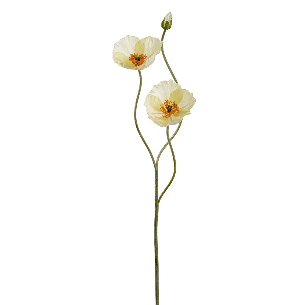 29"  White Poppy Spray