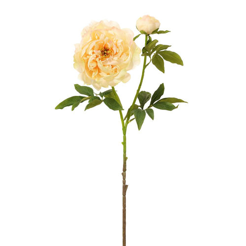 35" Yellow Peony Flower Spray