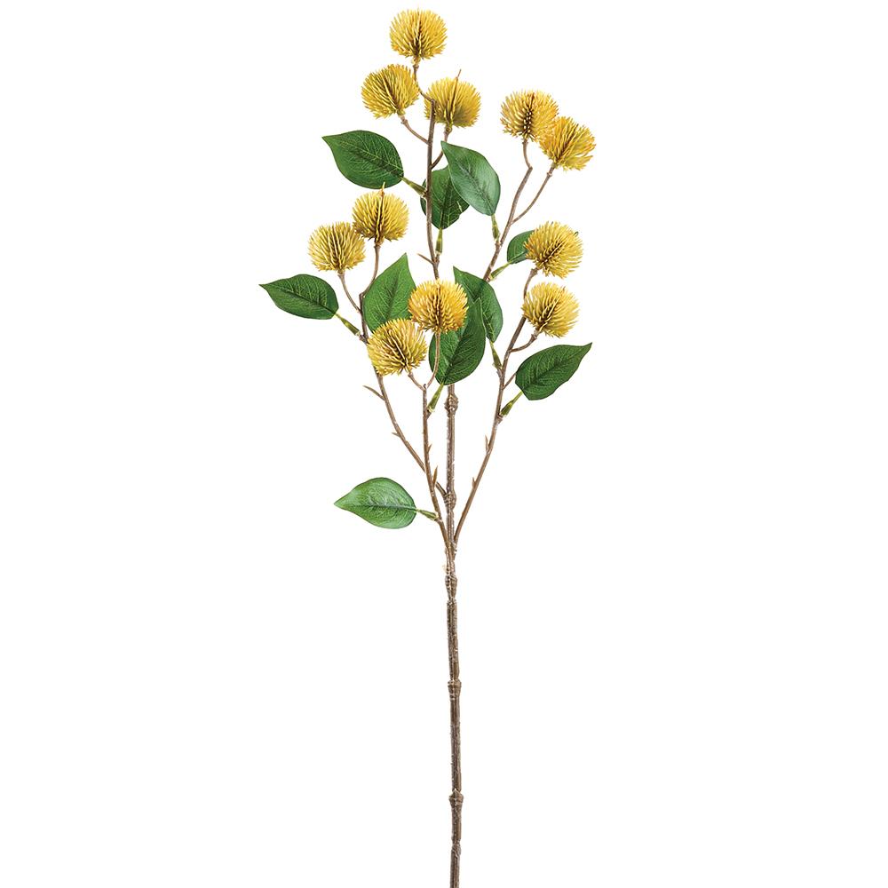 25" Yellow Thistle Spray