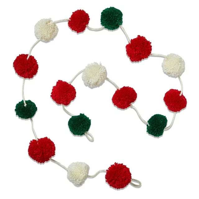 Artisan Pom Pom Christmas Garland