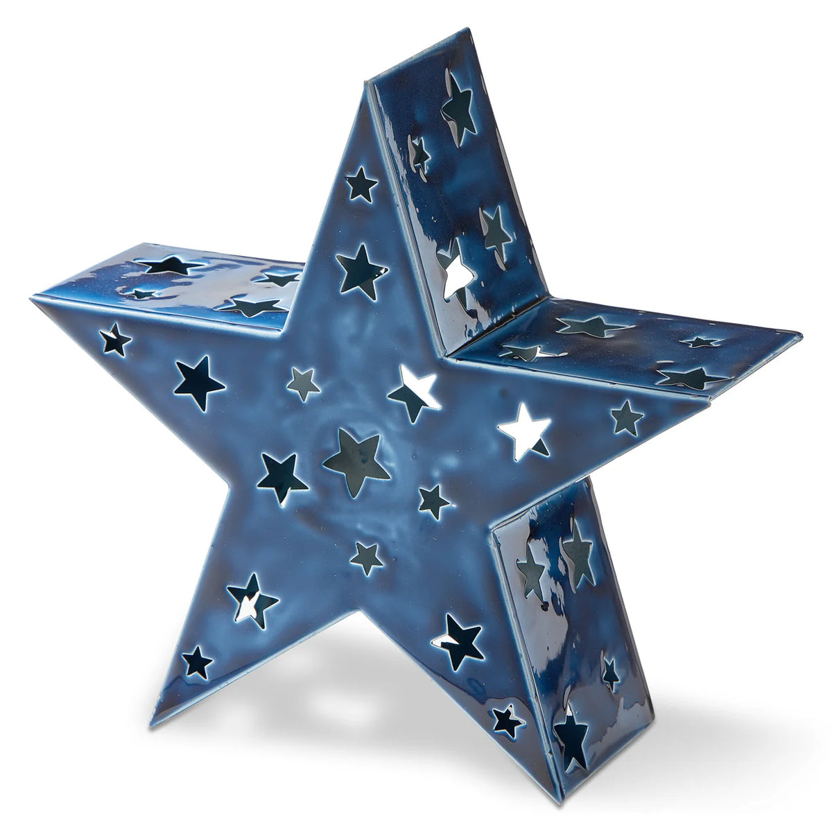 Tealight Holder Enamel Star Led, Large