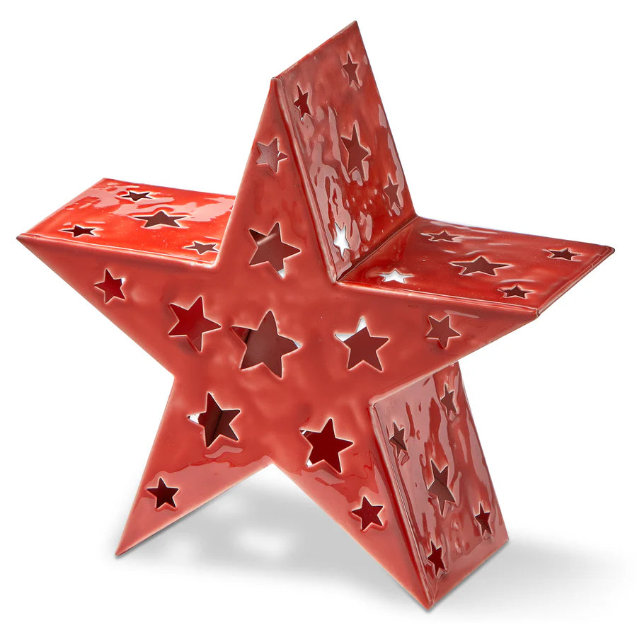 Enamel Star Led Tealight Holder, Small