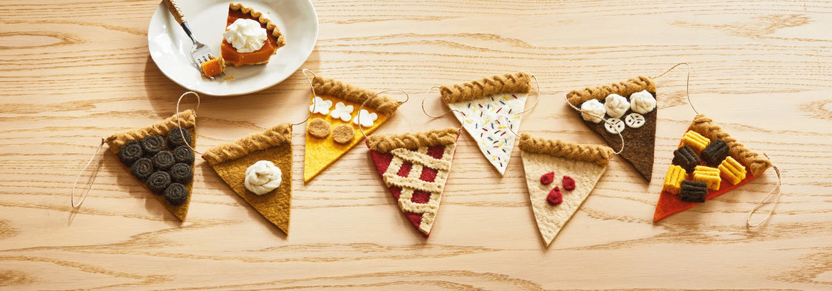 Pie Slices Wool Felt Garland