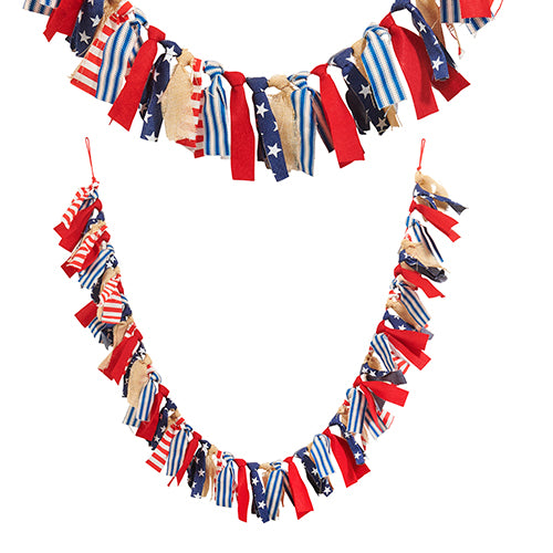 22" American Flag Tie Garland