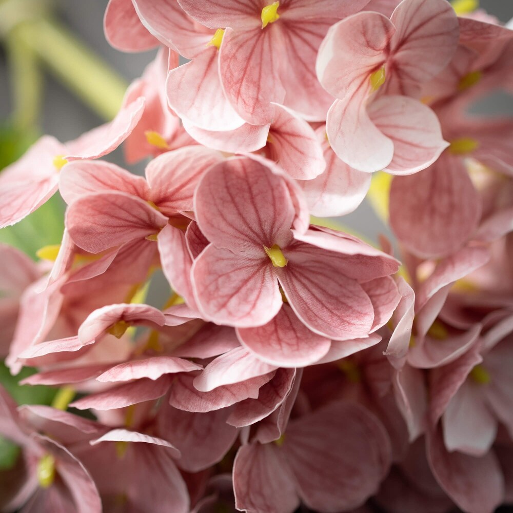 14.25" Dark Pink Short Stem Hydrangea