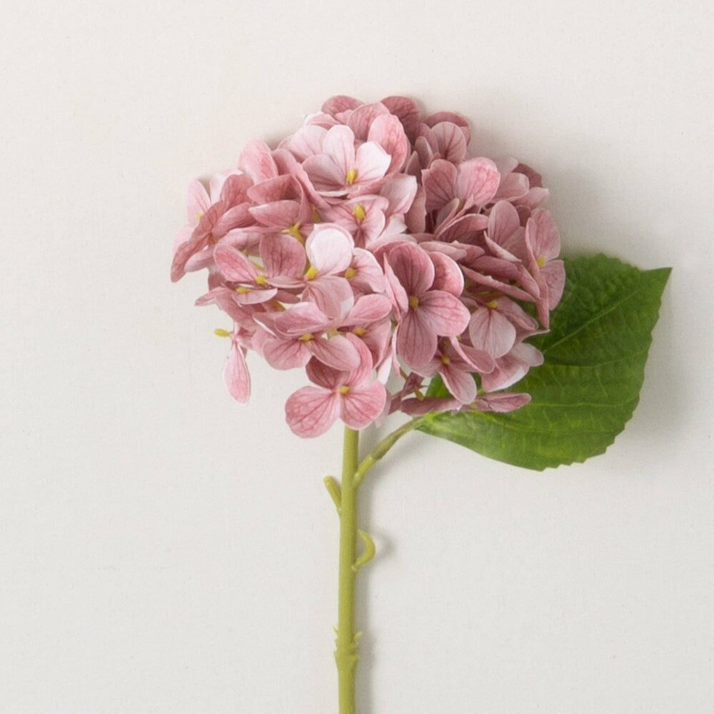 14.25" Dark Pink Short Stem Hydrangea