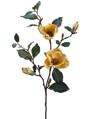 35" Yellow Magnolia Flower Spray