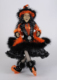 Lighted Glitzy Orange Witch - Karen Didion