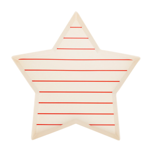 Star Shaped Red Stripe Reusable Bamboo Tray