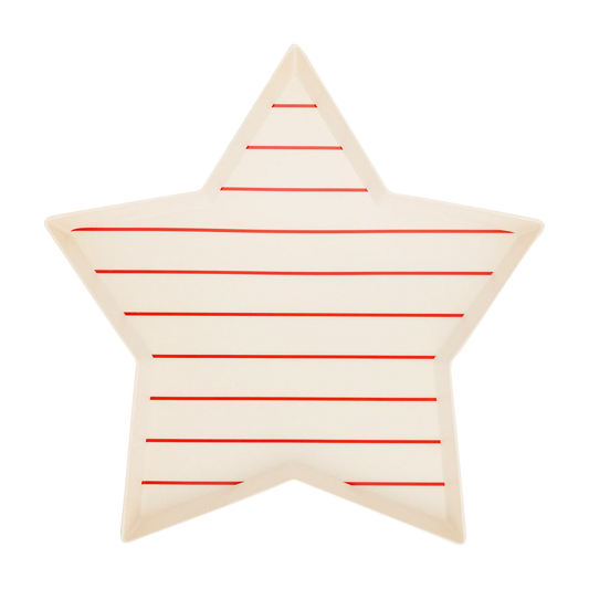 Star Shaped Red Stripe Reusable Bamboo Tray