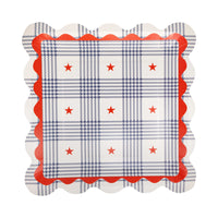 11" Plaid Stars Paper Plate