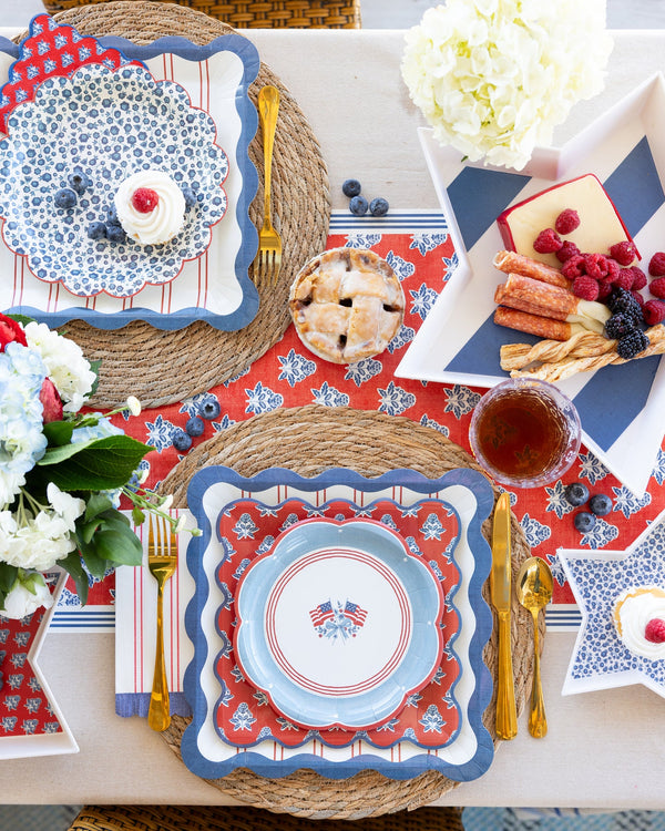 11" Plaid Stars Paper Plate