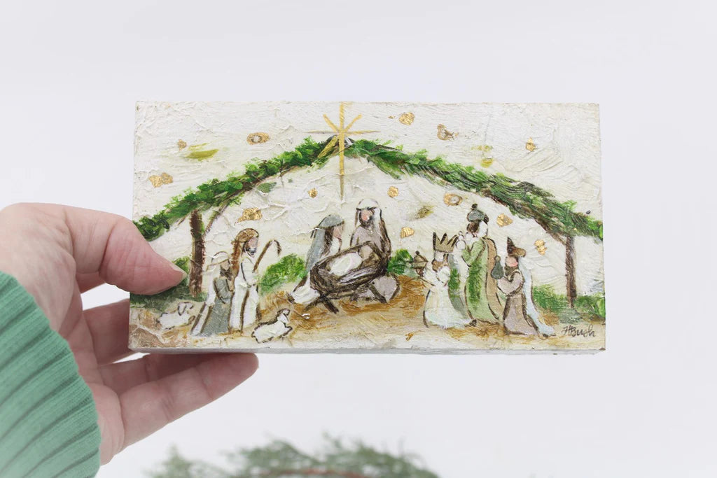 6" Hand Painted Nativity Block