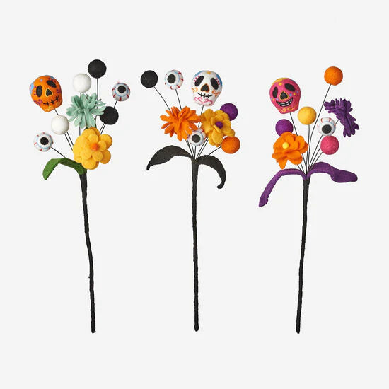Modern Display Sugar Skull Flower Bouquet