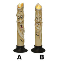 12.5" LED Ghost Face Candle in Cream Assorted