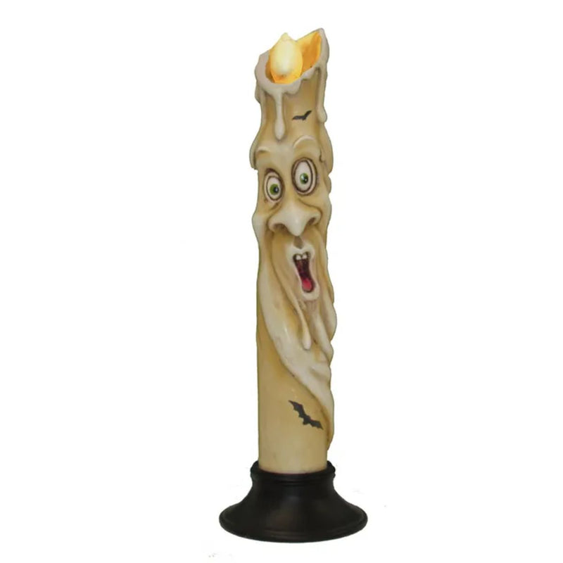 12.5" LED Ghost Face Candle in Cream Assorted